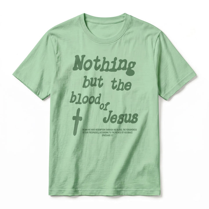 Christianartworkshop "Nothing but the blood of Jesus" Premium Short Sleeve T-Shirt - image 23