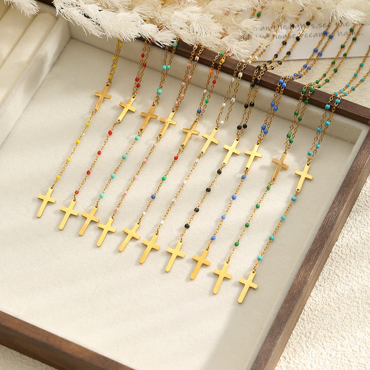 Christianartworkshop Layered Cross Drop Necklace: Embodying Steadfast Grace and Heavenly Blessing - image 2