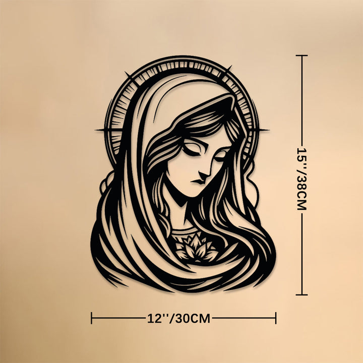 Christianartworkshop Serene Our Lady Halo Metal Wall Art: Emblem of Tender Maternal Grace - 15''*12''*0.04''/38*30*0.1cm - image 6