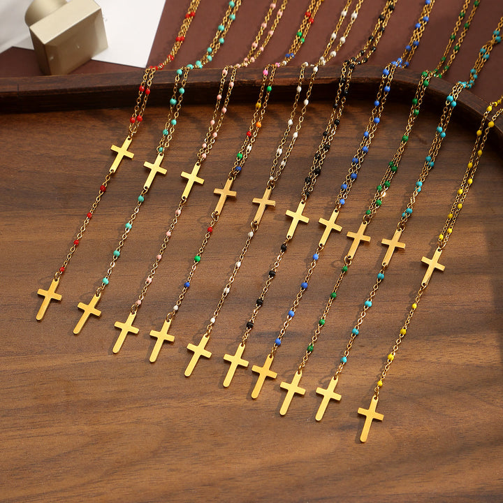 Christianartworkshop Layered Cross Drop Necklace: Embodying Steadfast Grace and Heavenly Blessing - image 0