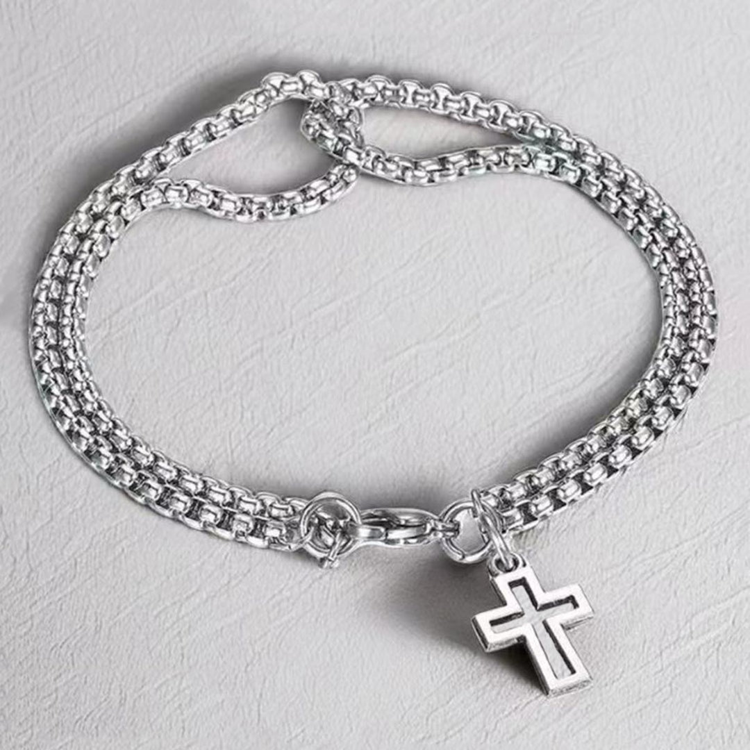 Christianartworkshop Minimalist Cross Charm Bracelet: A Timeless Emblem of Sacred Devotion and Everlasting Hope - Cross - image 0