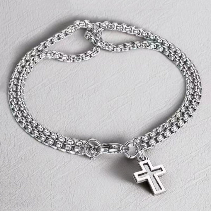 Christianartworkshop Minimalist Cross Charm Bracelet: A Timeless Emblem of Sacred Devotion and Everlasting Hope - Cross - image 0