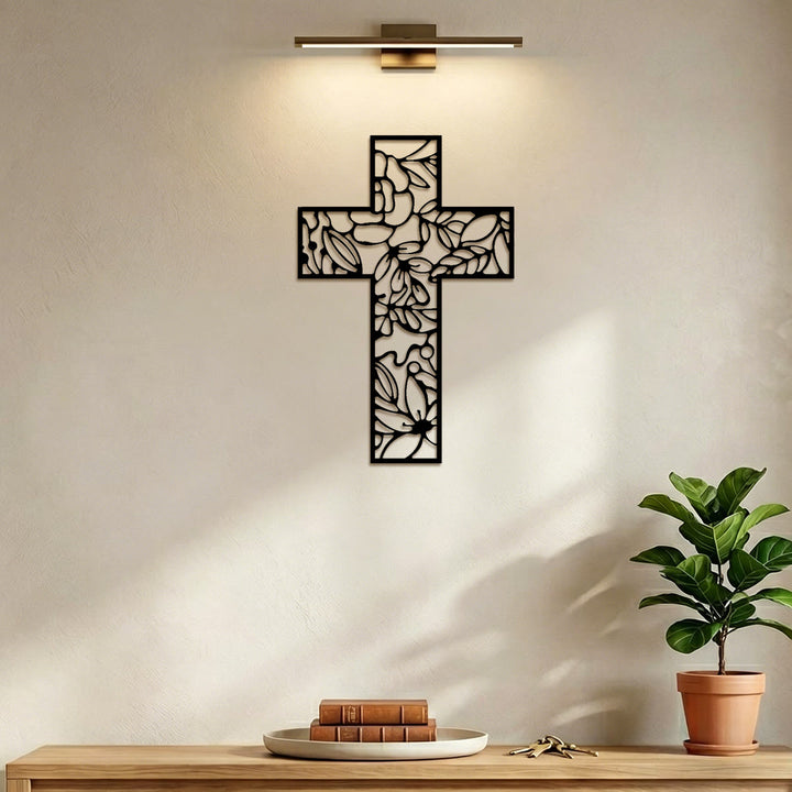 Christianartworkshop Floral Hollow Cross Metal Wall Decor: Emblem of Eternal Hope and Grace - image 3