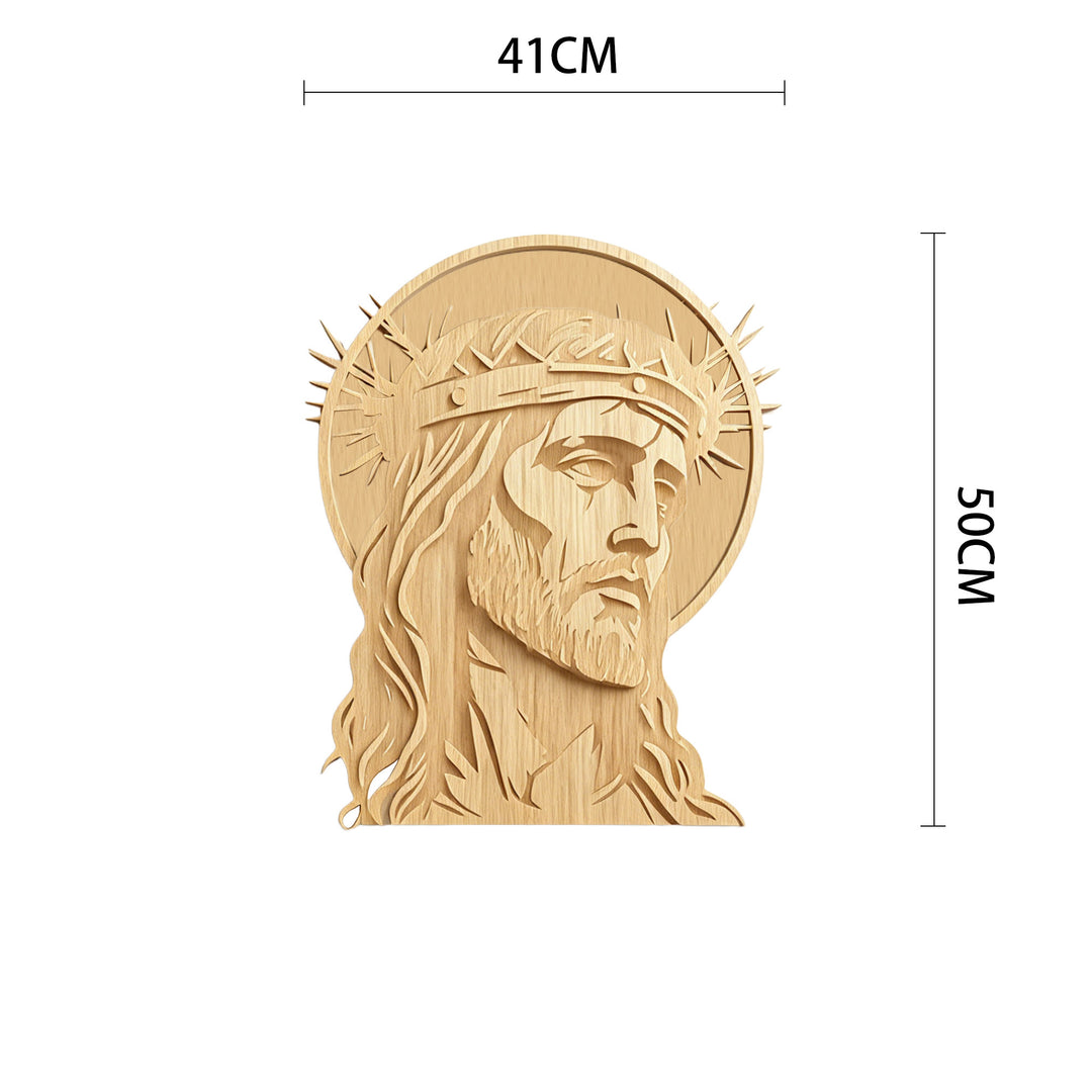Christianartworkshop Timeless Thorn Crown Holy Face Wooden Wall Plaque: Emblem of Mercy and Sacrifice - 16.14''*19.69''*0.2''/41*50*0.5cm - image 6
