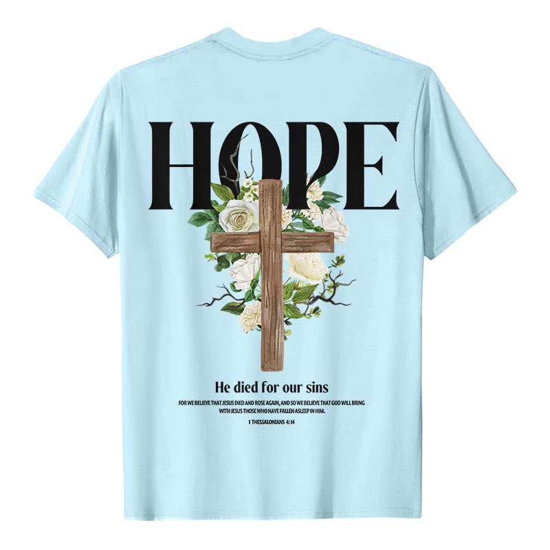 Christianartworkshop Hope Cross Print T-Shirt - Blue - 2XL - image 3