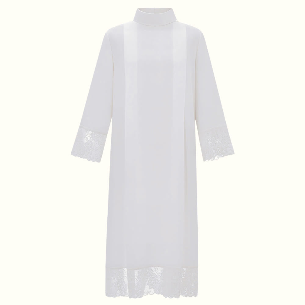 Christianartworkshop White Liturgical Alb with Lace Trim for Sacred Ceremonies - 3XL - image 2