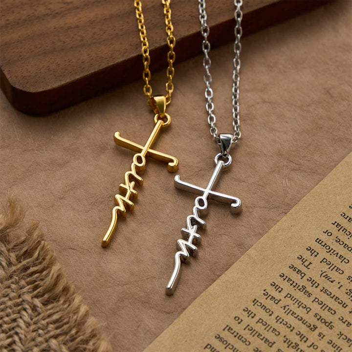 Christianartworkshop Elegant Scripted Faith Cross: Gentle Belief Charm & Daily Wear Jewelry - image 1