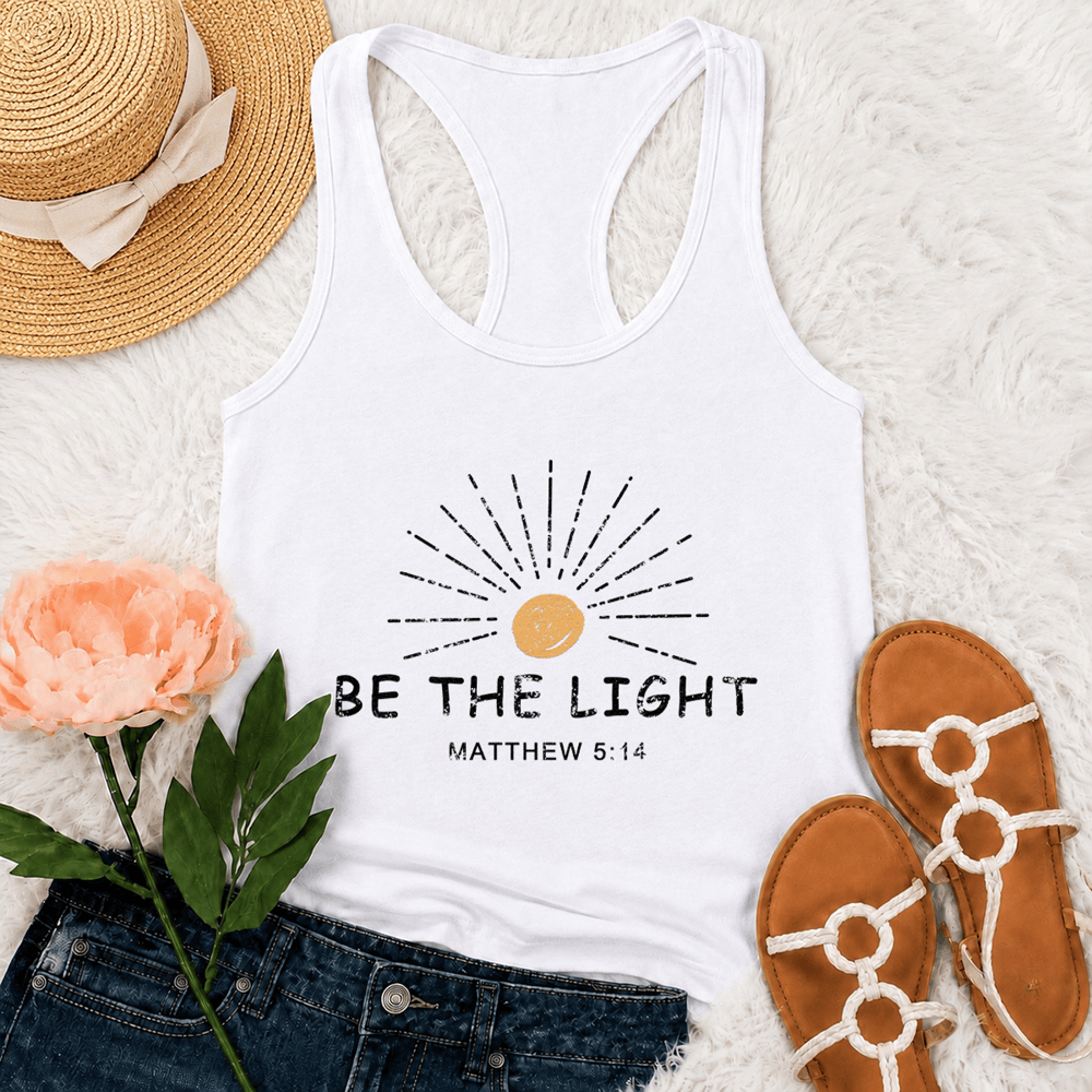 Christianartworkshop Be The Light Matthew 5:14 Vintage Racerback Tank Top - White - 2XL - image 0