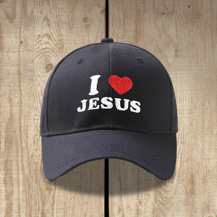 Christianartworkshop I Love Jesus Heart Letter Embroidery Adjustable Baseball Cap - image 7