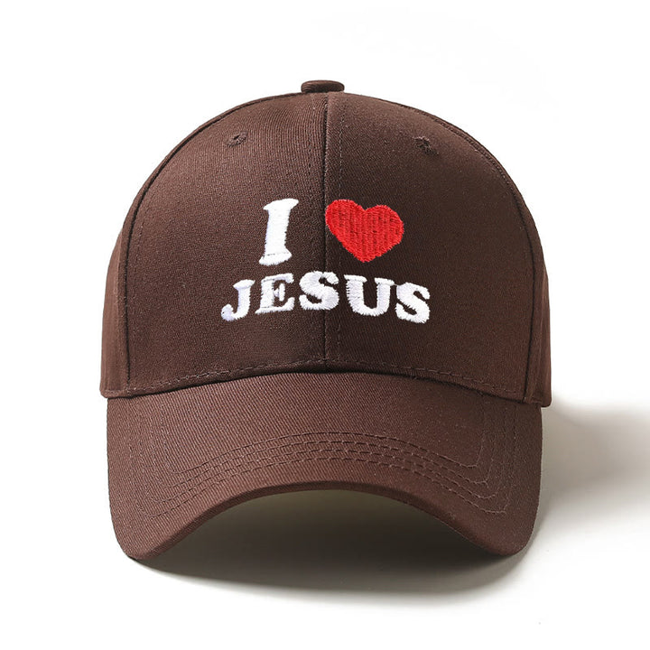 Christianartworkshop I Love Jesus Heart Letter Embroidery Adjustable Baseball Cap - Brown - image 10