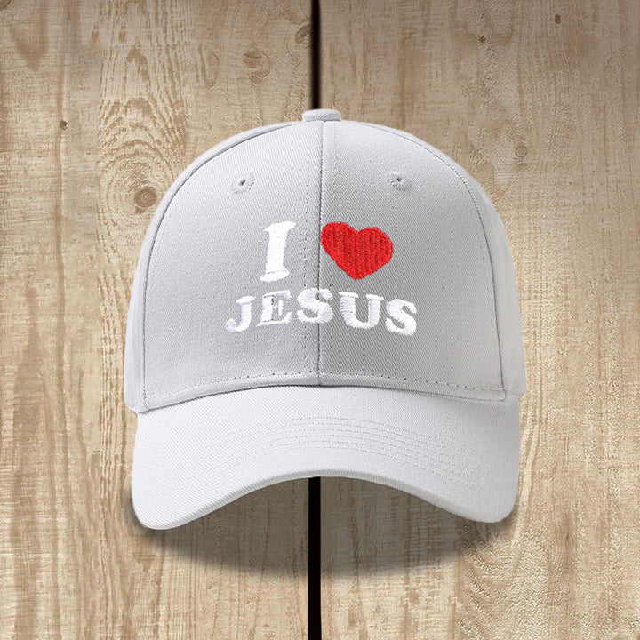 Christianartworkshop I Love Jesus Heart Letter Embroidery Adjustable Baseball Cap - image 5