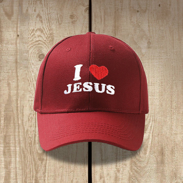 Christianartworkshop I Love Jesus Heart Letter Embroidery Adjustable Baseball Cap - image 9