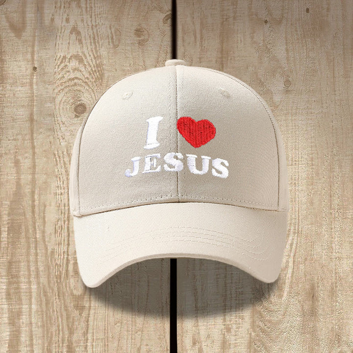 Christianartworkshop I Love Jesus Heart Letter Embroidery Adjustable Baseball Cap - image 3