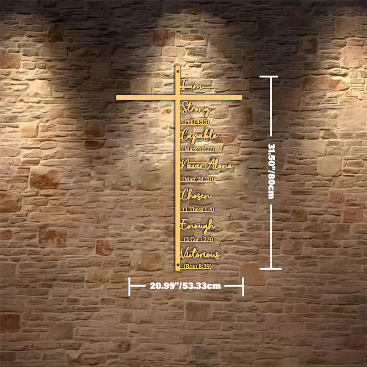 Christianartworkshop Biblical Verse Cross Metal Wall Decor: Daily Faith Reminder - Golden - 20.99"*31.50"*0.05"/53.33cm*80cm*0.12cm - image 15