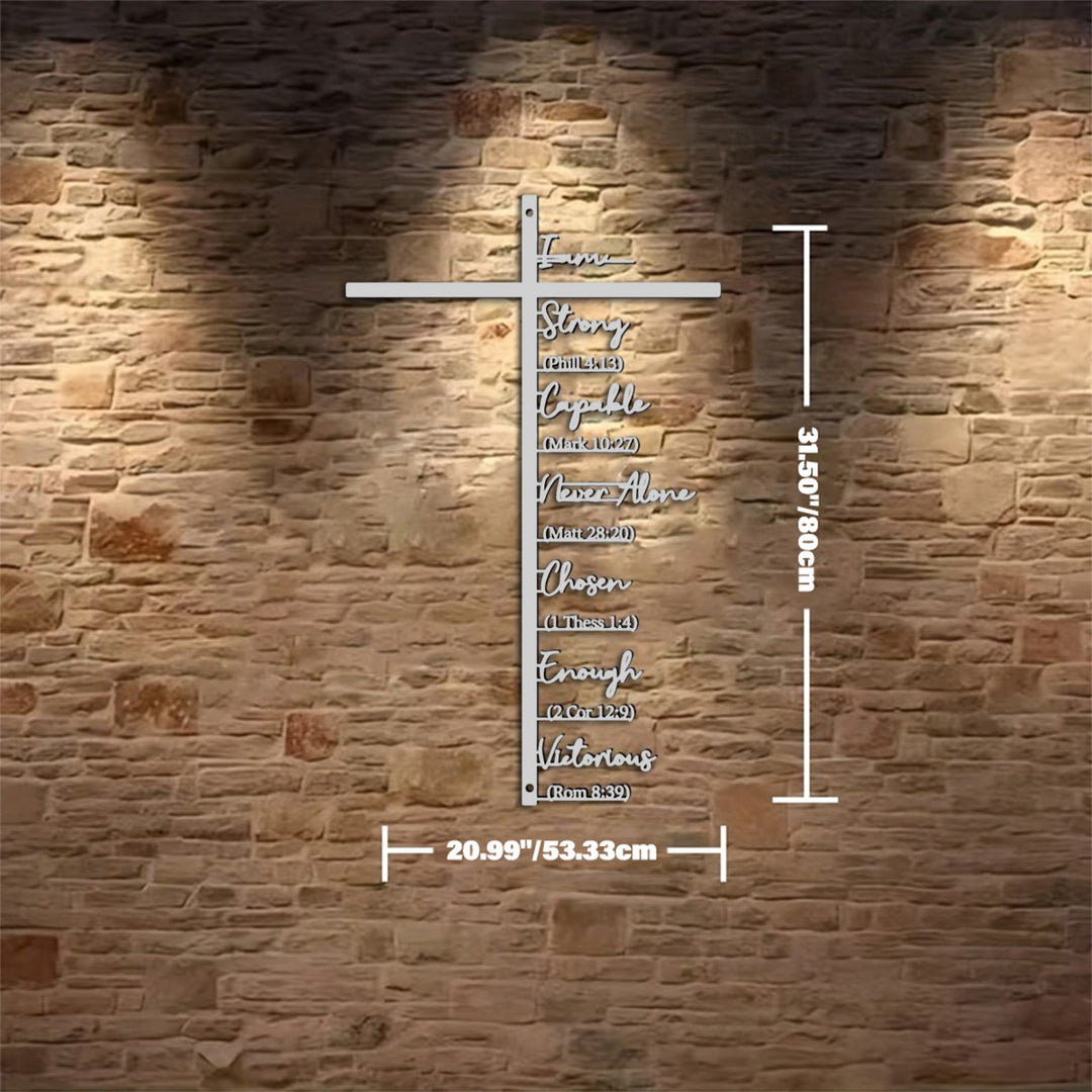 Christianartworkshop Biblical Verse Cross Metal Wall Decor: Daily Faith Reminder - Silver - 20.99"*31.50"*0.05"/53.33cm*80cm*0.12cm - image 21