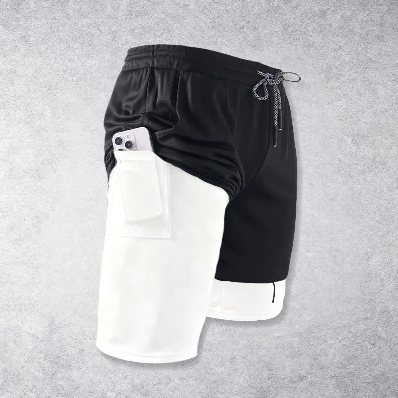 Christianartworkshop Cursive Faith Cross Integrated Script Dual Layer Drawstring Athletic Shorts - image 4