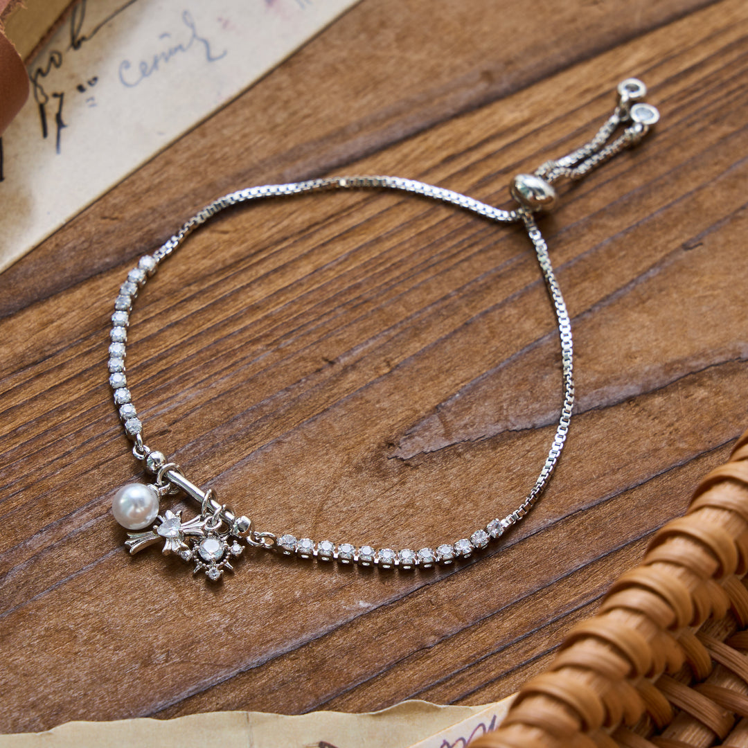 Christianartworkshop Fleur-De-Lis Sacred Cross Charm Bracelet: Personalized Emblem of Gentle Heavenly Peace - Style B - Silver - image 9