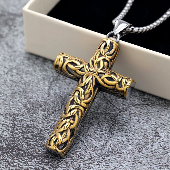 Christianartworkshop Hollow Twisted Knot Relief Cross Pendant Necklace: Timeless Emblem of Gentle Heavenly Guardianship - image 12