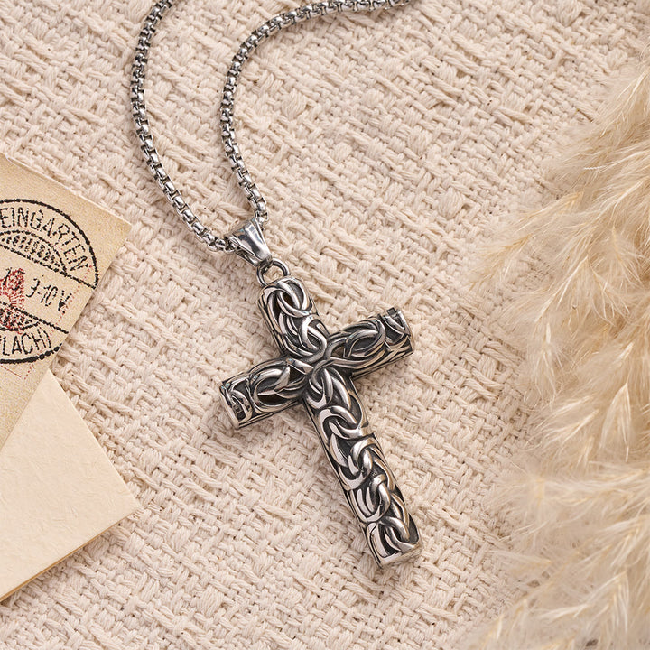 Christianartworkshop Hollow Twisted Knot Relief Cross Pendant Necklace: Timeless Emblem of Gentle Heavenly Guardianship - image 9