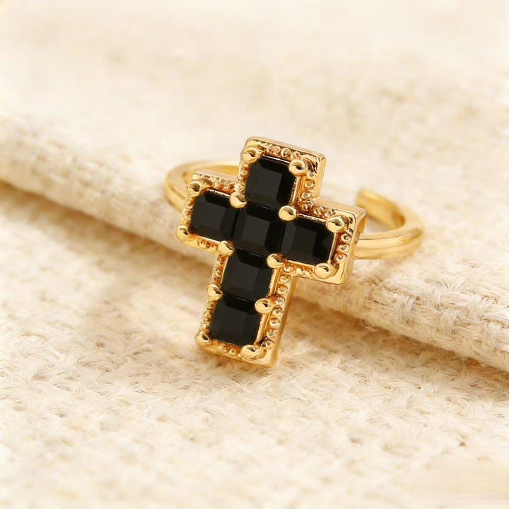 Christianartworkshop Multi-Tone Framed Cross Adjustable Faith Ring: Timeless Emblem of Unshakable Sacred Faith - Black(Suitable for US Sizes 7-11) - image 13