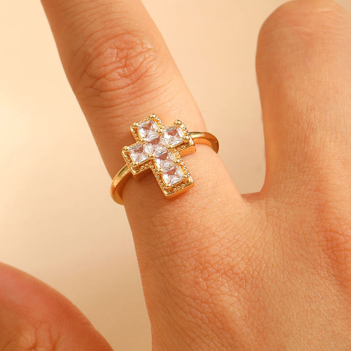 Christianartworkshop Multi-Tone Framed Cross Adjustable Faith Ring: Timeless Emblem of Unshakable Sacred Faith - image 7