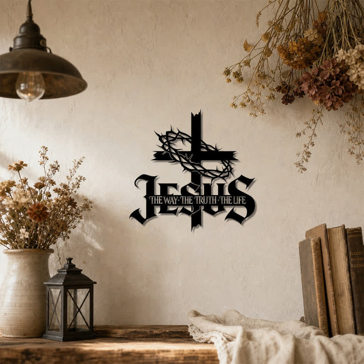 Christianartworkshop Thorn Crown Cross Jesus Scripture Metal Wall Decor: Symbol of Eternal Divine Truth - image 4