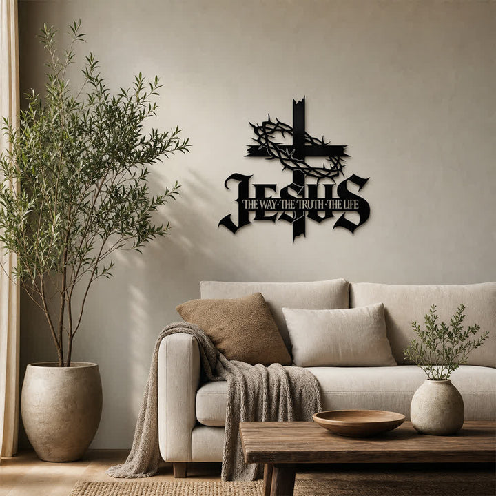 Christianartworkshop Thorn Crown Cross Jesus Scripture Metal Wall Decor: Symbol of Eternal Divine Truth - image 3