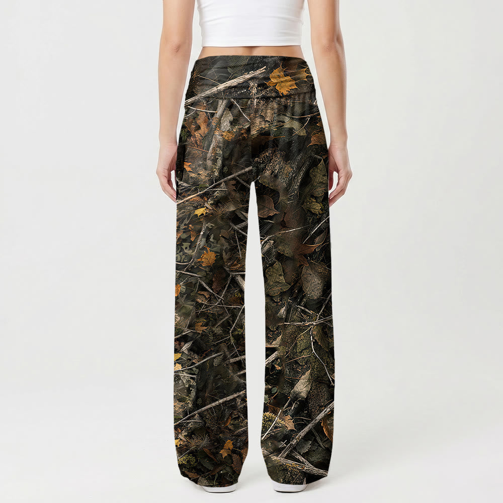 Christianartworkshop All Over Print Vertical Varsity SAINT Letter White Cross Fold Over High Waist Wide Leg Pants - image 2