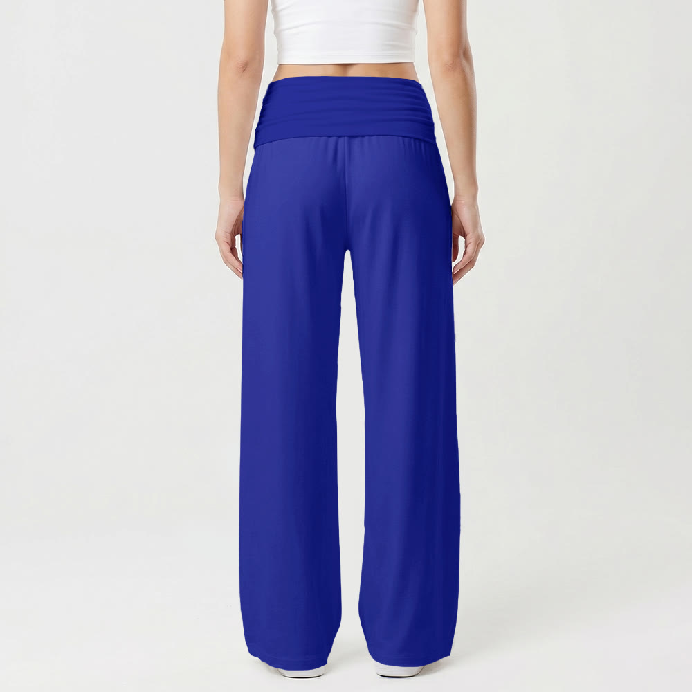 Christianartworkshop Minimal Multi Cross Graphic Front Hip Print Fold Over High Waist Wide Leg Pants - image 14