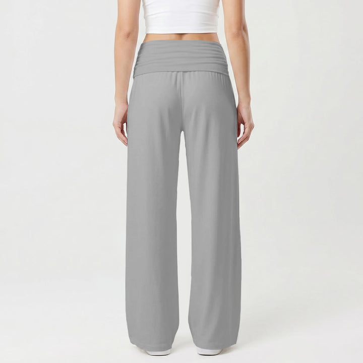 Christianartworkshop Minimal Multi Cross Graphic Front Hip Print Fold Over High Waist Wide Leg Pants - image 8