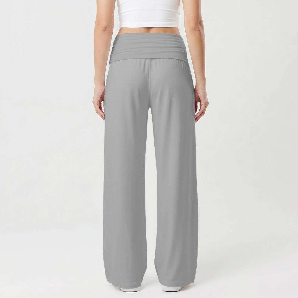 Christianartworkshop Vertical Cursive Faith Handwriting Print Fold Over High Waist Wide Leg Pants - image 8