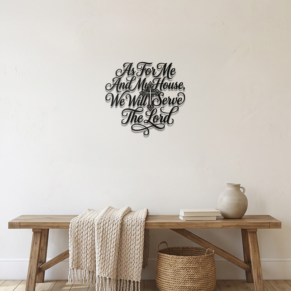 Christianartworkshop Cursive Scripture Cross Family Verse Metal Wall Decor: Timeless Emblem of Sacred Redemptive Grace - image 5