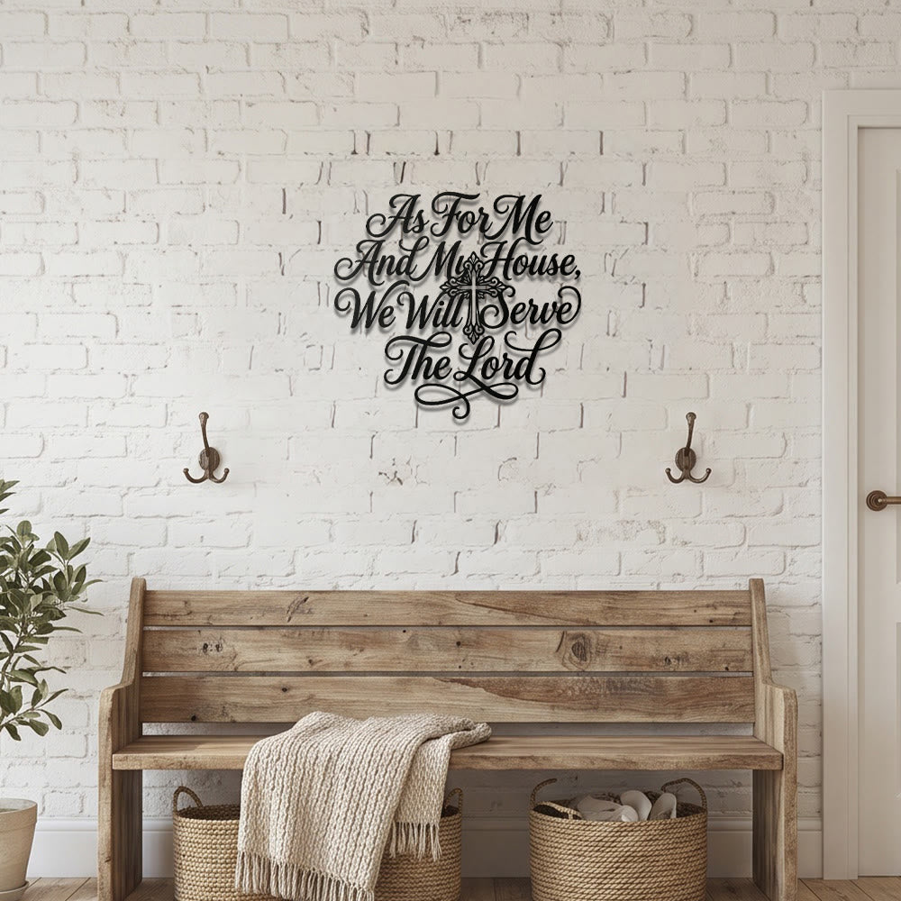 Christianartworkshop Cursive Scripture Cross Family Verse Metal Wall Decor: Timeless Emblem of Sacred Redemptive Grace - image 3