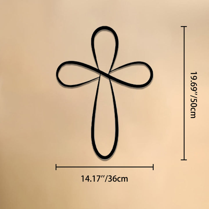 Christianartworkshop Minimalist Infinity Loop Single Line Cross Metal Wall Decor: Timeless Emblem of Sacred Redemptive Grace - 14.17''*19.69''*0.05''/36cm*50cm*0.12cm - image 9