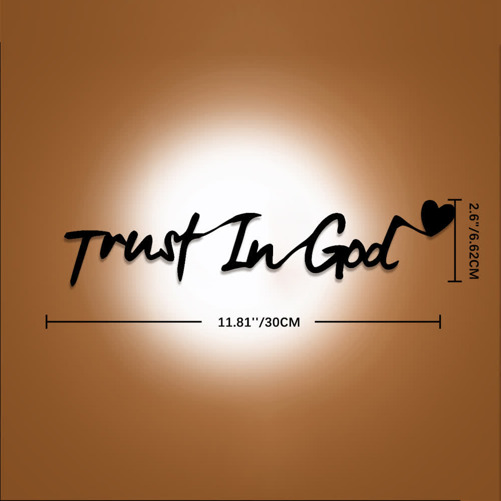 Christianartworkshop Cursive Trust In God Heart Accent Metal Wall Decor: Emblem of Steadfast Assuranc - 2.6"*11.81"*0.04''/6.62cm*30cm*0.1cm - image 5