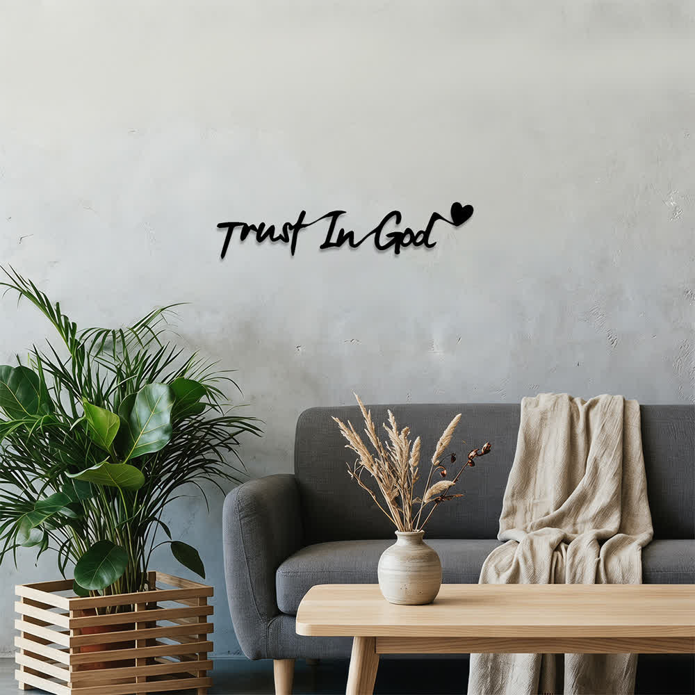 Christianartworkshop Cursive Trust In God Heart Accent Metal Wall Decor: Emblem of Steadfast Assuranc - image 2