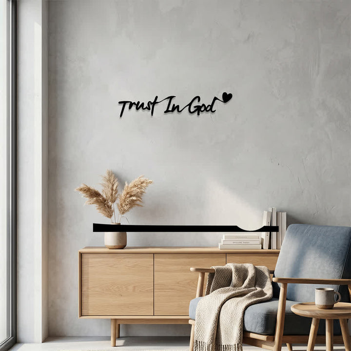 Christianartworkshop Cursive Trust In God Heart Accent Metal Wall Decor: Emblem of Steadfast Assuranc - image 1