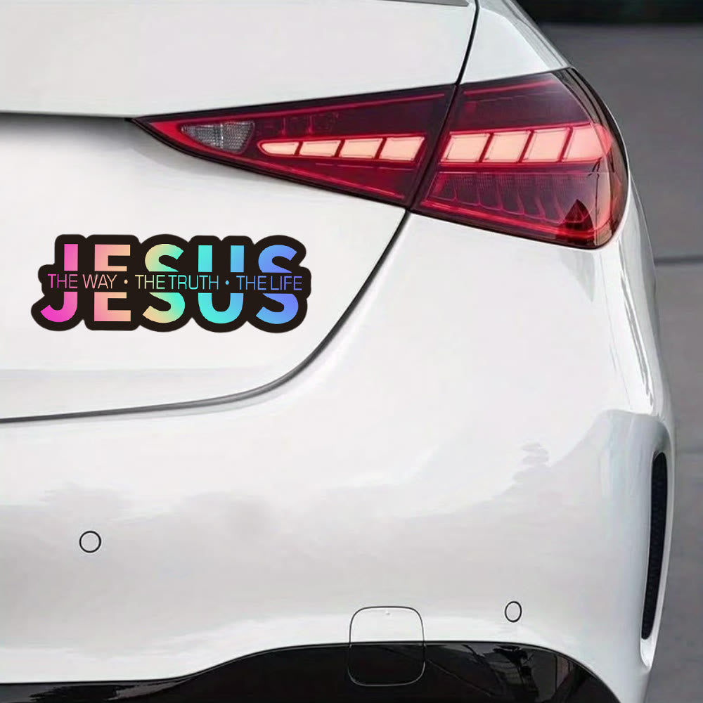 Christianartworkshop Bold Outline JESUS The Way The Truth The Life Letter Car Window Sticker: A Symbol of Abiding Faith & Divine Safeguard - image 8