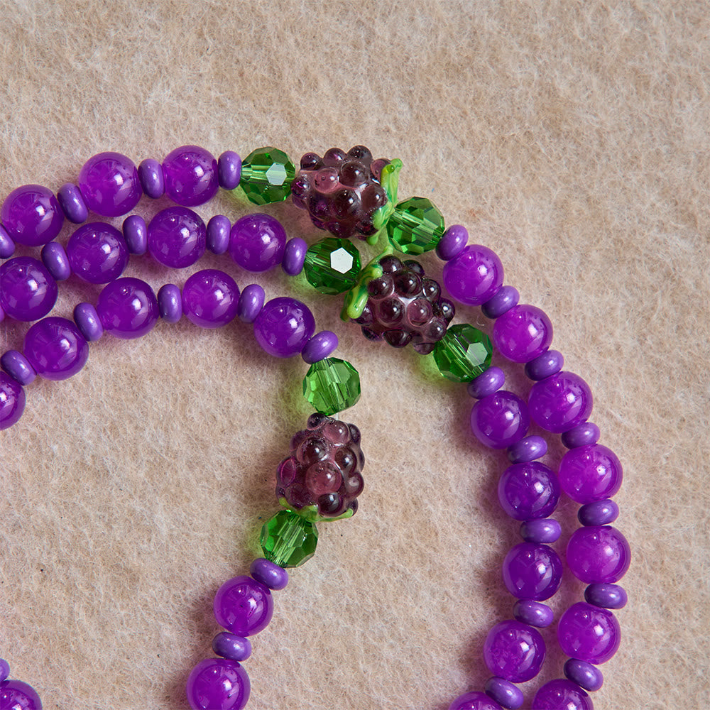 Christianartworkshop Grape Shaped Glass Bead Rosary With Enamel Crucifix: Emblem of Eucharistic Heavenly Blessing - image 5