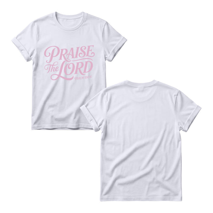Christianartworkshop Ornate Curly Script Praise The Lord Psalm 150:6 Women’s Crewnecks T-shirt - image 3