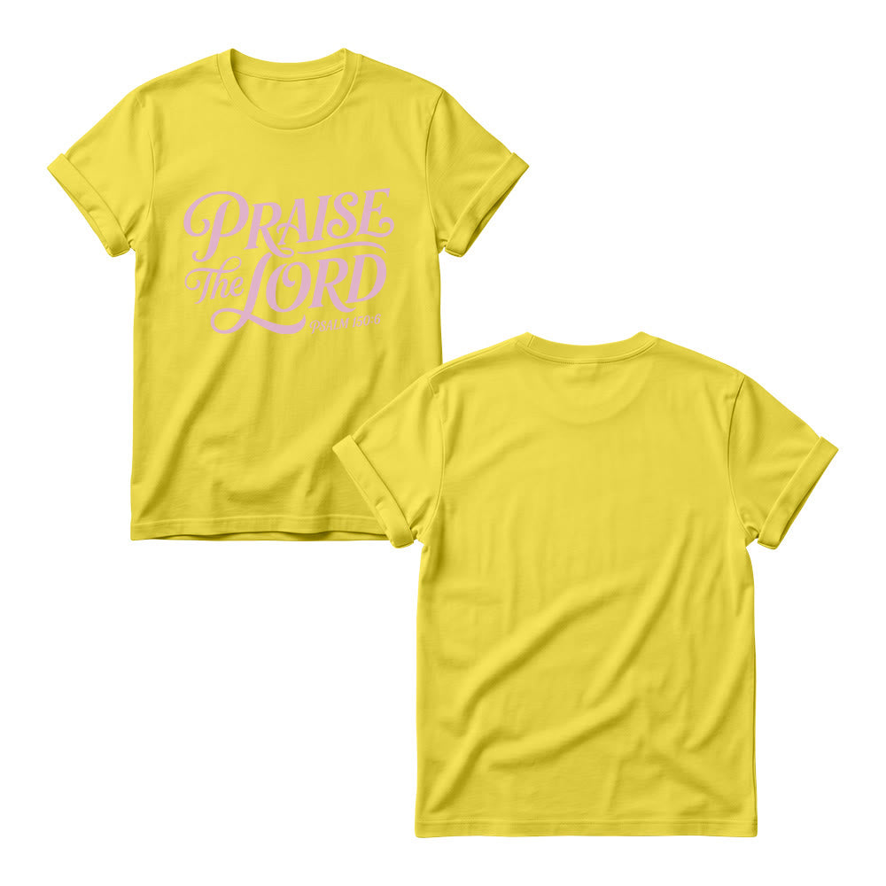 Christianartworkshop Ornate Curly Script Praise The Lord Psalm 150:6 Women’s Crewnecks T-shirt - image 7