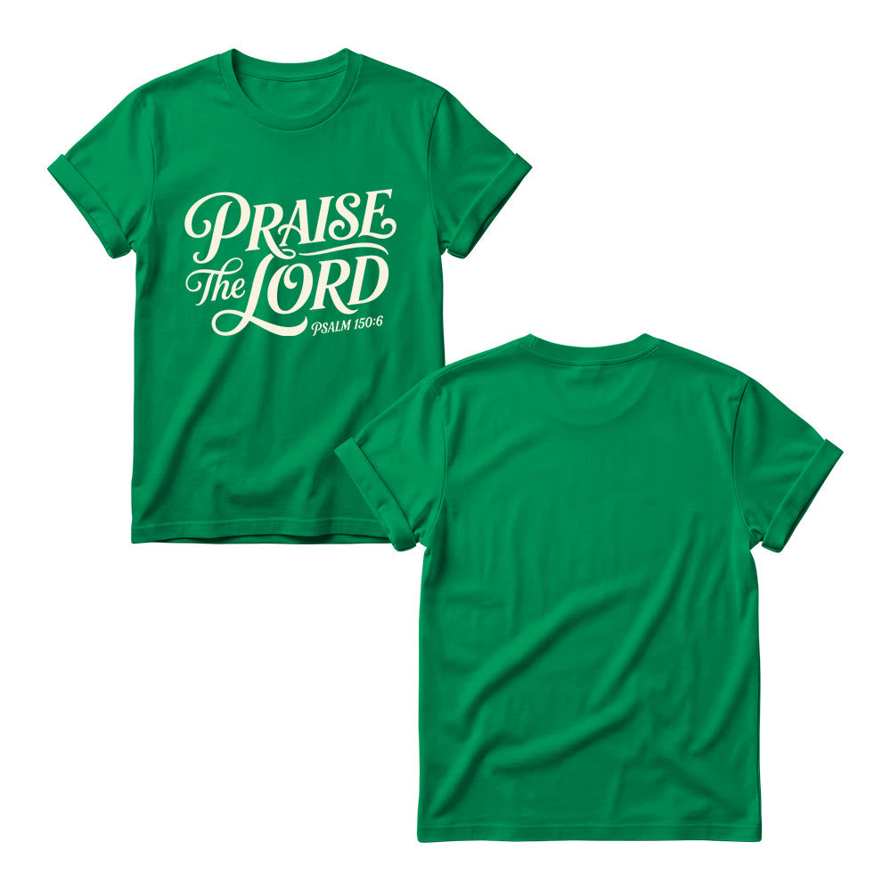 Christianartworkshop Ornate Curly Script Praise The Lord Psalm 150:6 Women’s Crewnecks T-shirt - image 17