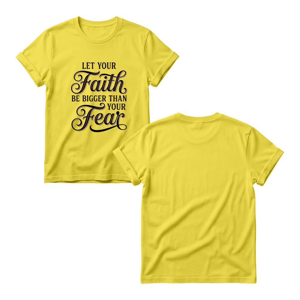 Christianartworkshop Decorative Cursive Key Faith & Fear Word Accent Casual Women’s Crewnecks T-shirt - image 12