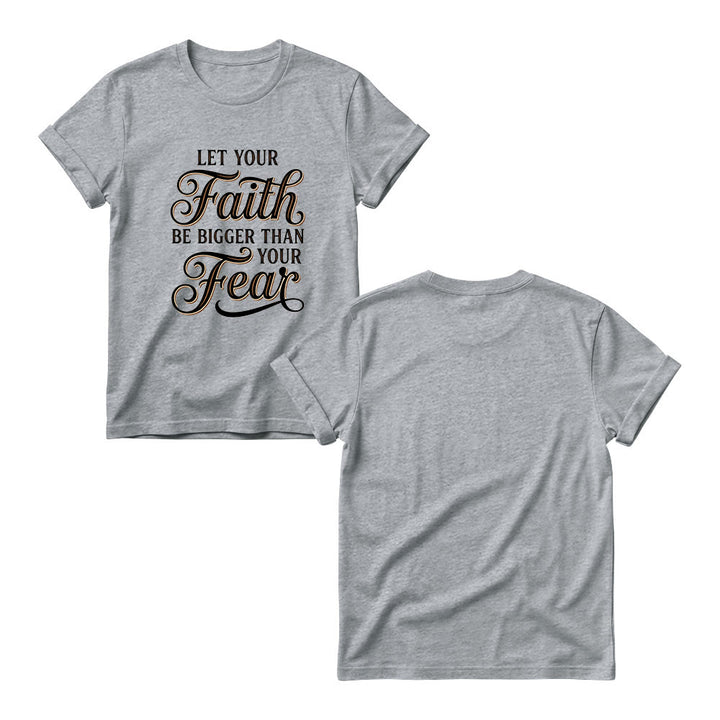 Christianartworkshop Decorative Cursive Key Faith & Fear Word Accent Casual Women’s Crewnecks T-shirt - image 14
