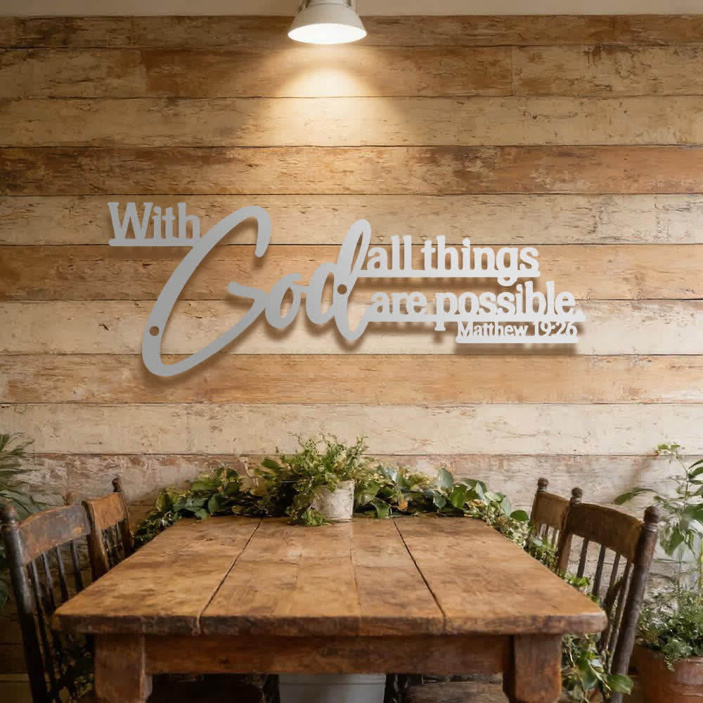Christianartworkshop Mathew 19:26 Scripture With God All Things Are Possible Metal Wall Decor - image 20