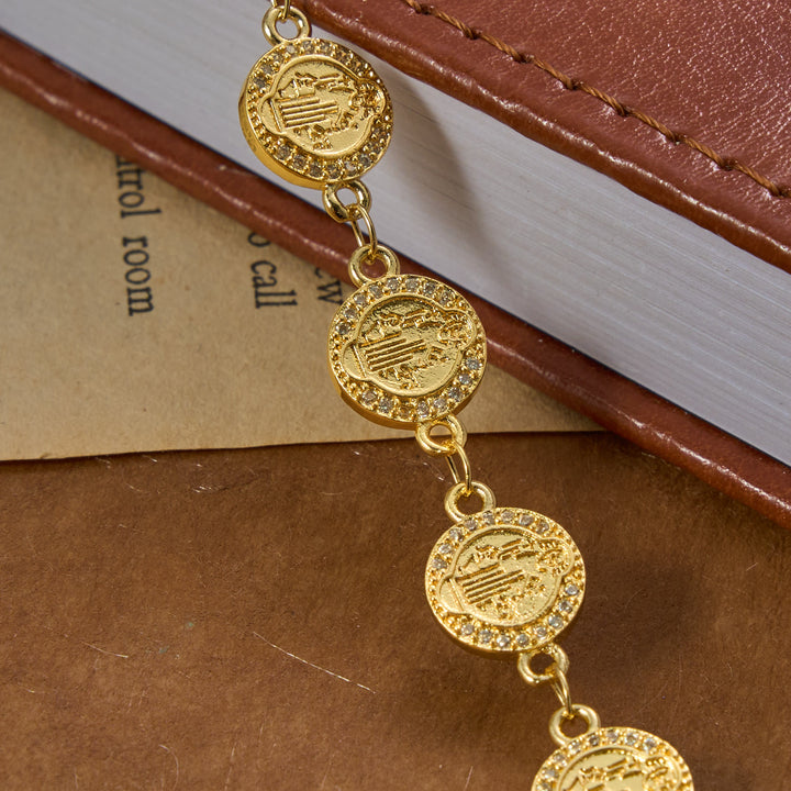 Christianartworkshop St. Benedict Medal Sparkling Rim Embossed Link Bracelet: Timeless Emblem of Gentle Heavenly Guardianship - image 4