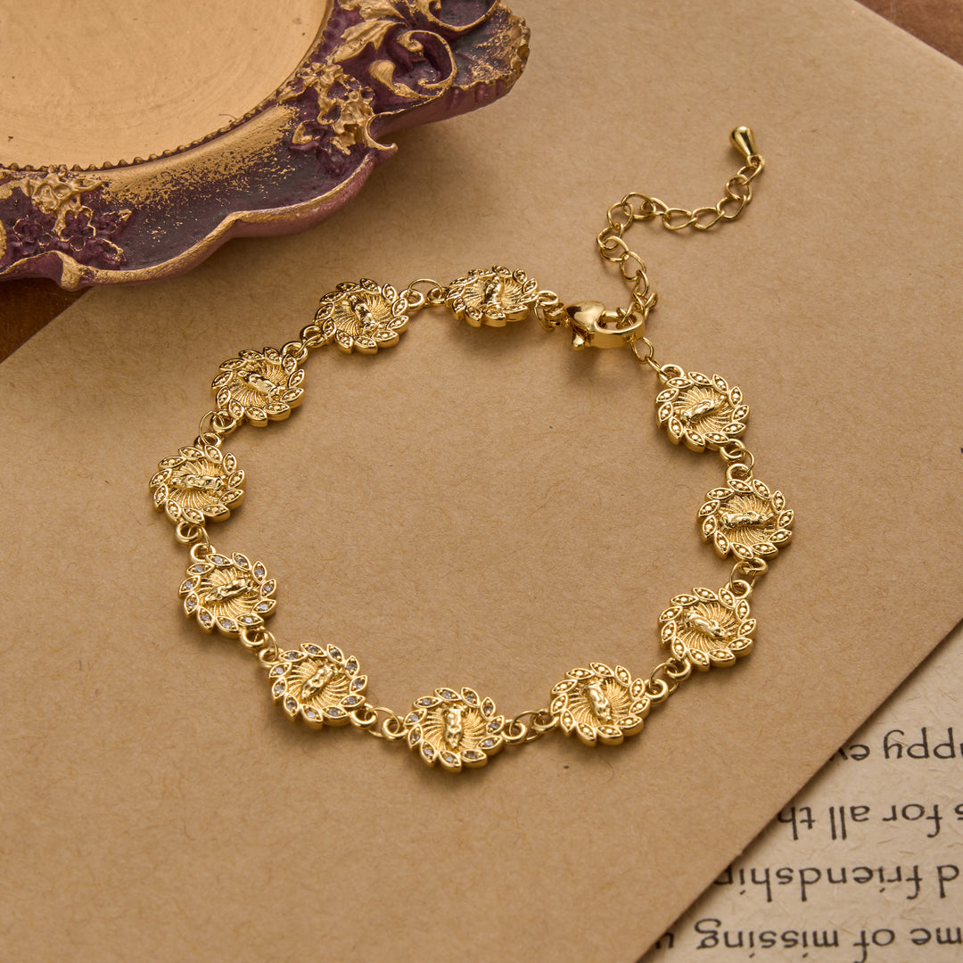 Christianartworkshop Our Lady of Guadalupe Radiant Petal Medallion Sparkle Trim Link Bracelet: Timeless Emblem of Gentle Heavenly Guardianship - image 1
