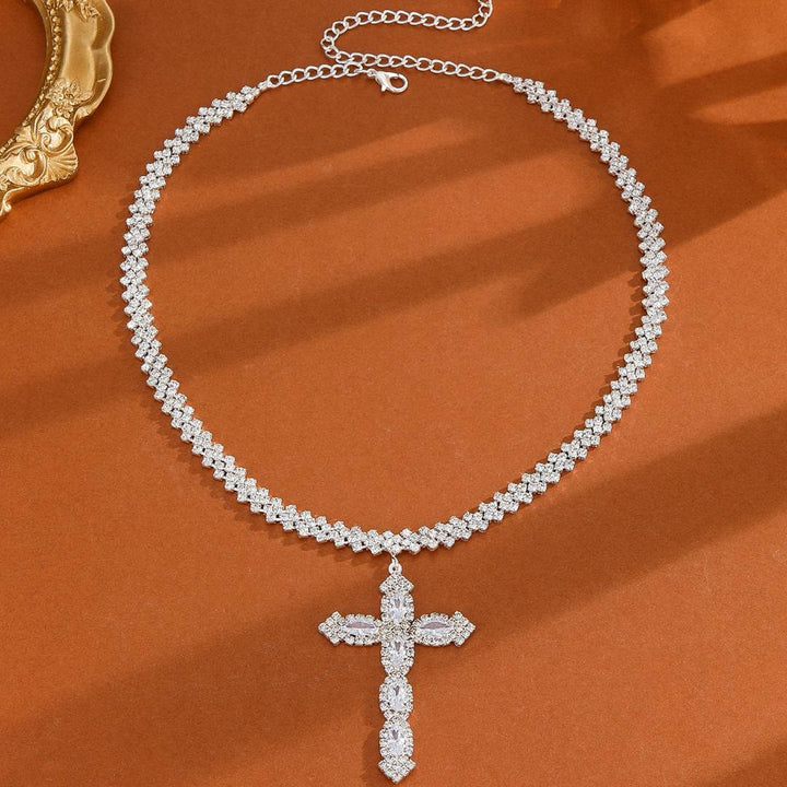 Christianartworkshop Multi-Style Radiant Arrow Tip Cross Full Sparkle Inlaid Tennis Chain Pendant Necklace: Timeless Emblem of Gentle Heavenly Guardianship - image 10