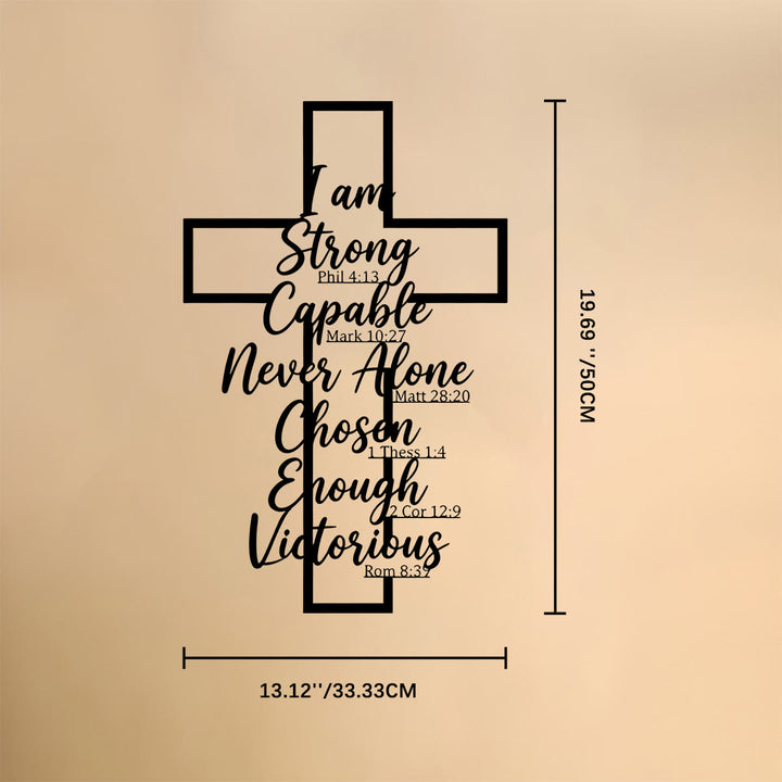 Christianartworkshop Hollow Frame Cross Biblical Affirmation Scripture Metal Wall Decor: Timeless Emblem of Sacred Redemptive Grace - 13.12''*19.69''*0.05''/33.33cm*50cm*0.12cm - image 8