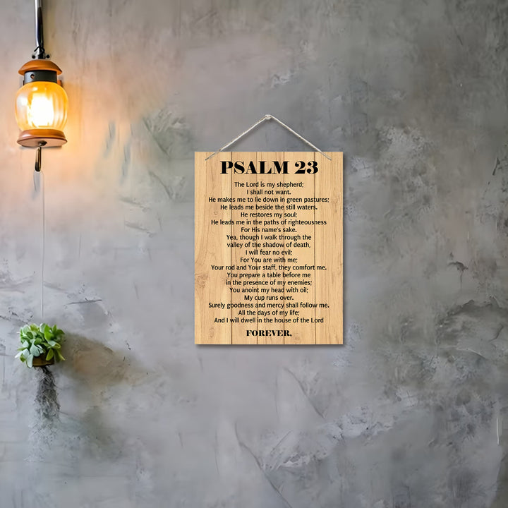 Christianartworkshop Psalm 23 Full Scripture Rustic Plank Wooden Wall Decor: Emblem of Divine Shepherdly Protection - image 2